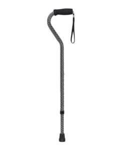 Offset Handle Cane Black Wave