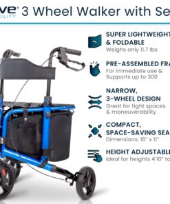 Rolling Walkers Rollator 35 Alternative view of Tri-Rollator With Seat
