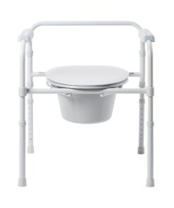 3-in-1 Commode Chair McKesson Fixed Arms Steel Frame Back Bar 13-1/4 Inch Seat Width 350 lbs. Weight Capacity